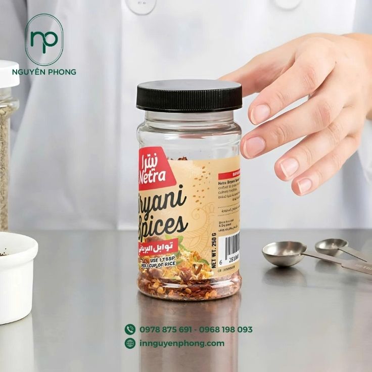 In nhãn dán gia vị chất lượng cao – Chống thấm, bám lâu, lên màu chuẩn